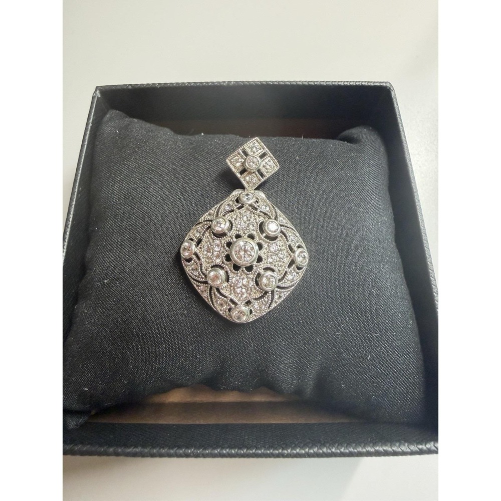 Sparkling Joseph Esposito Sterling CZ Pendant. Vintage Estate Jewelry